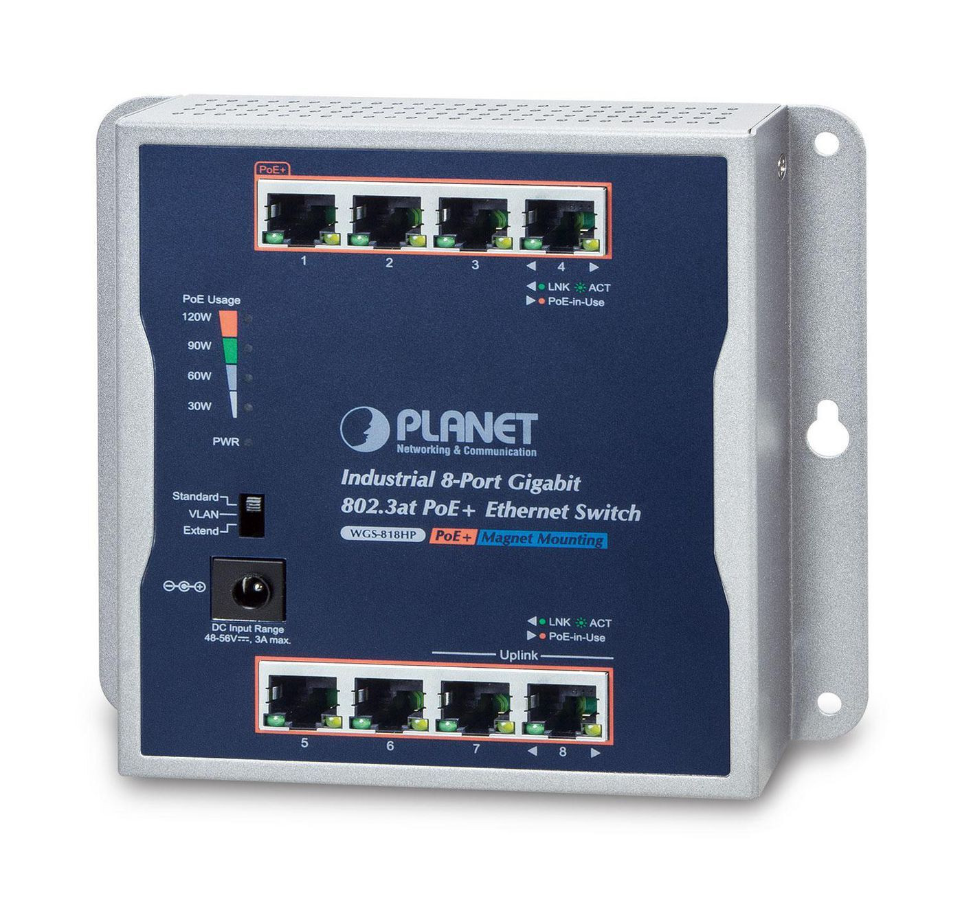Planet Industrial Switch WGS818HP - Koperdraad