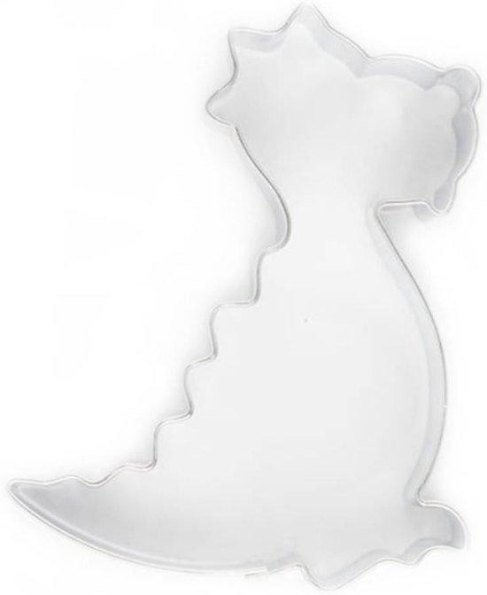 Draakvormige cookie cutter van roestvrij staal in zilver