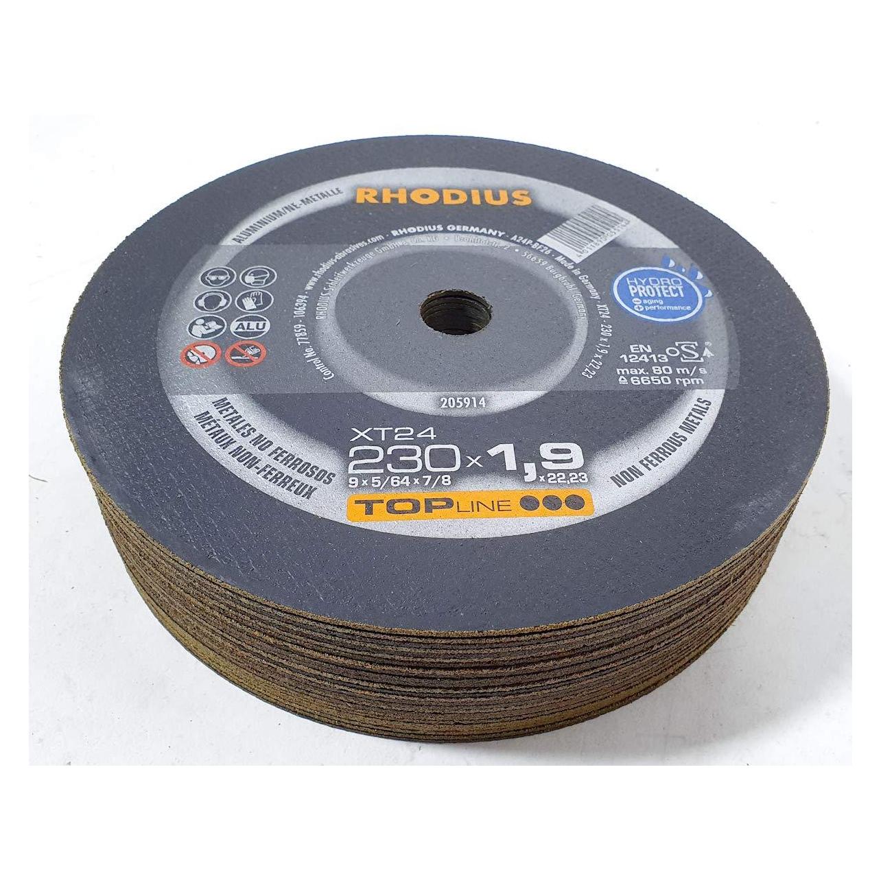 Rhodius 205914 XT24 Trennscheibe dünn Aluminium 230 x 1.9 x 22,23 mm (35419832)