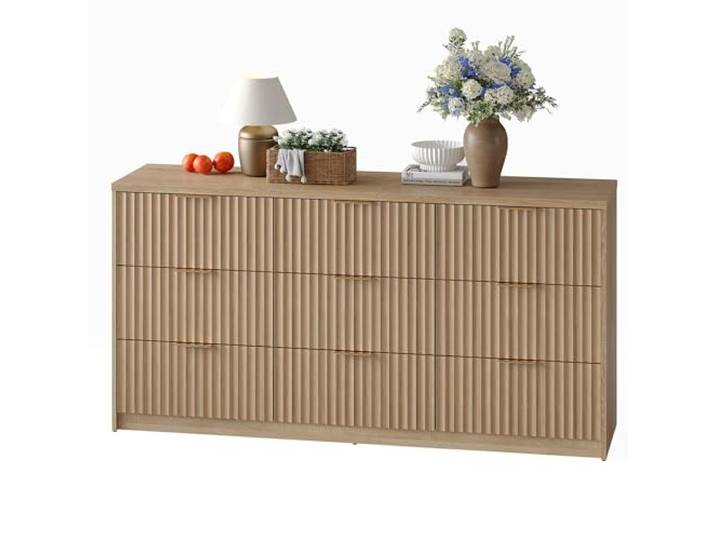 Garvee Kommode mit neun Schubladen, naturfarben Modernes Design