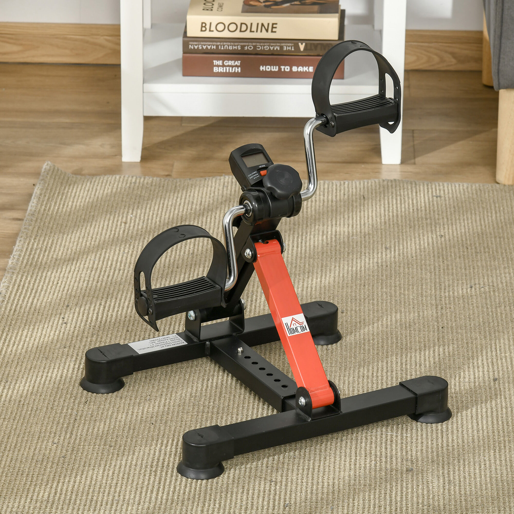 Altro Mini Cyclette Per Riabilitazione Con Altezza E Resistenza Regolabile E Display Lcd, In Acciaio E Abs, Nera E Rossa