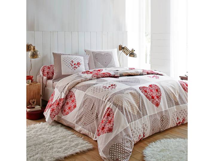 Linge de lit Lovely en coton imprimé coeurs - Blancheporte