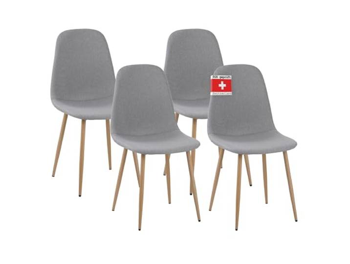 Albatros Retro Esszimmerstühle FANO, 4-er Set, grau, SGS geprüft