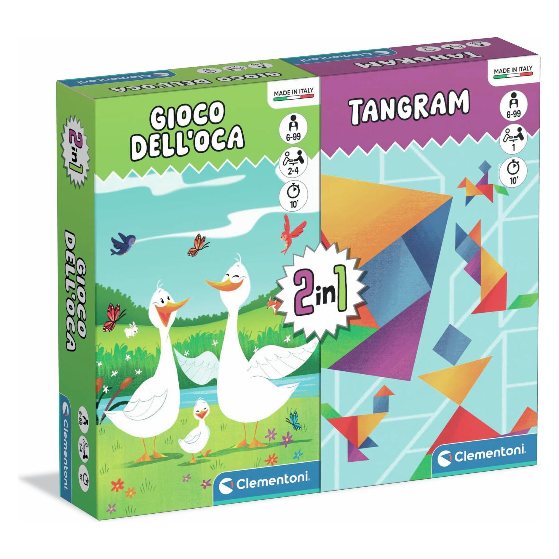 Clementoni 2in1 Gioco dell'Oca + Tangram (2 - 6 Spieler) (56496398)