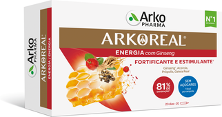 Arkoreal Suplemento Fortificante e Estimulante Ginseng 20 ampolas