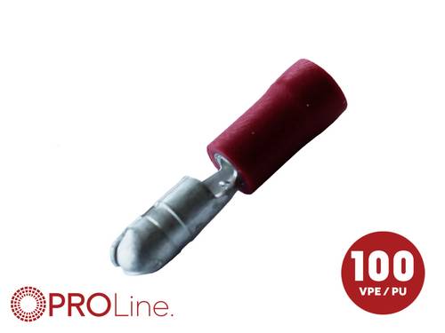 ACV 340025-1-0-p Rundstecker Stift-Ø: 4.0mm Vollisoliert Rot 1 St. Piece
