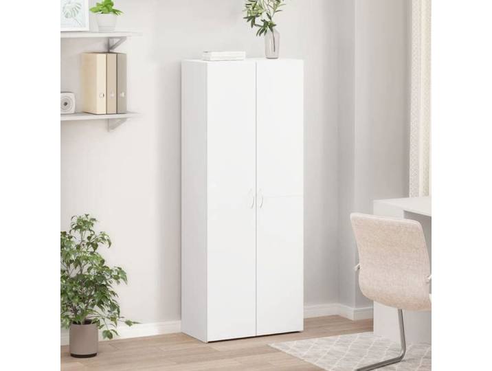 En Promotion Armoire de classement - ABOTT@ Placard bureau/Armoire haut - blanc 60x32x153cm bois d'ingénierie 777226
