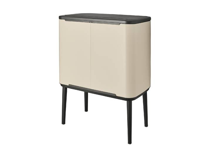 Mülleimer BRABANTIA Recyclingeimer Bo Touch Bin Soft , beige (natur), B:54cm H:68cm, Kunststoff, Mülleimer, Mülleimer