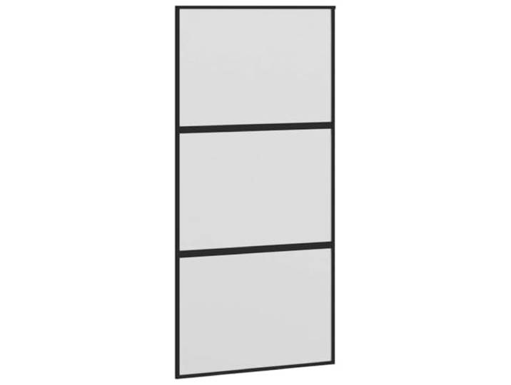 vidaXL Porte coulissante noir 102\,5x205 cm verre trempé aluminium