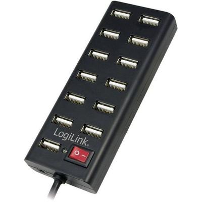 LogiLink UA0126 USB-Hub 13 Port USB-A USB 2.0 480 MBit/s Schwarz UA0126