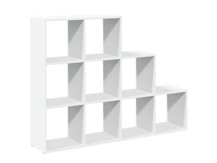 Etagère bibliothèque - mango - à 3 niveaux - Blanc - 137 5x29x103 5cm M1878