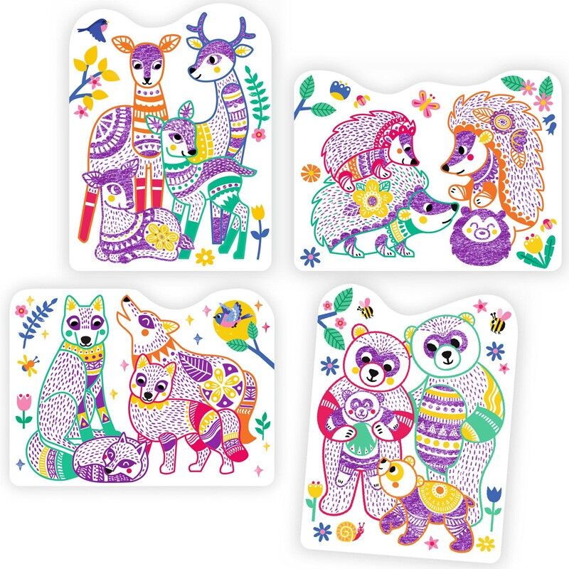 Coloriages à réveler : Familles de la forêt - Djeco