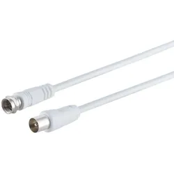 F-Stecker / Koax-Stecker, 3c2v, >80dB, weiß 2,5m