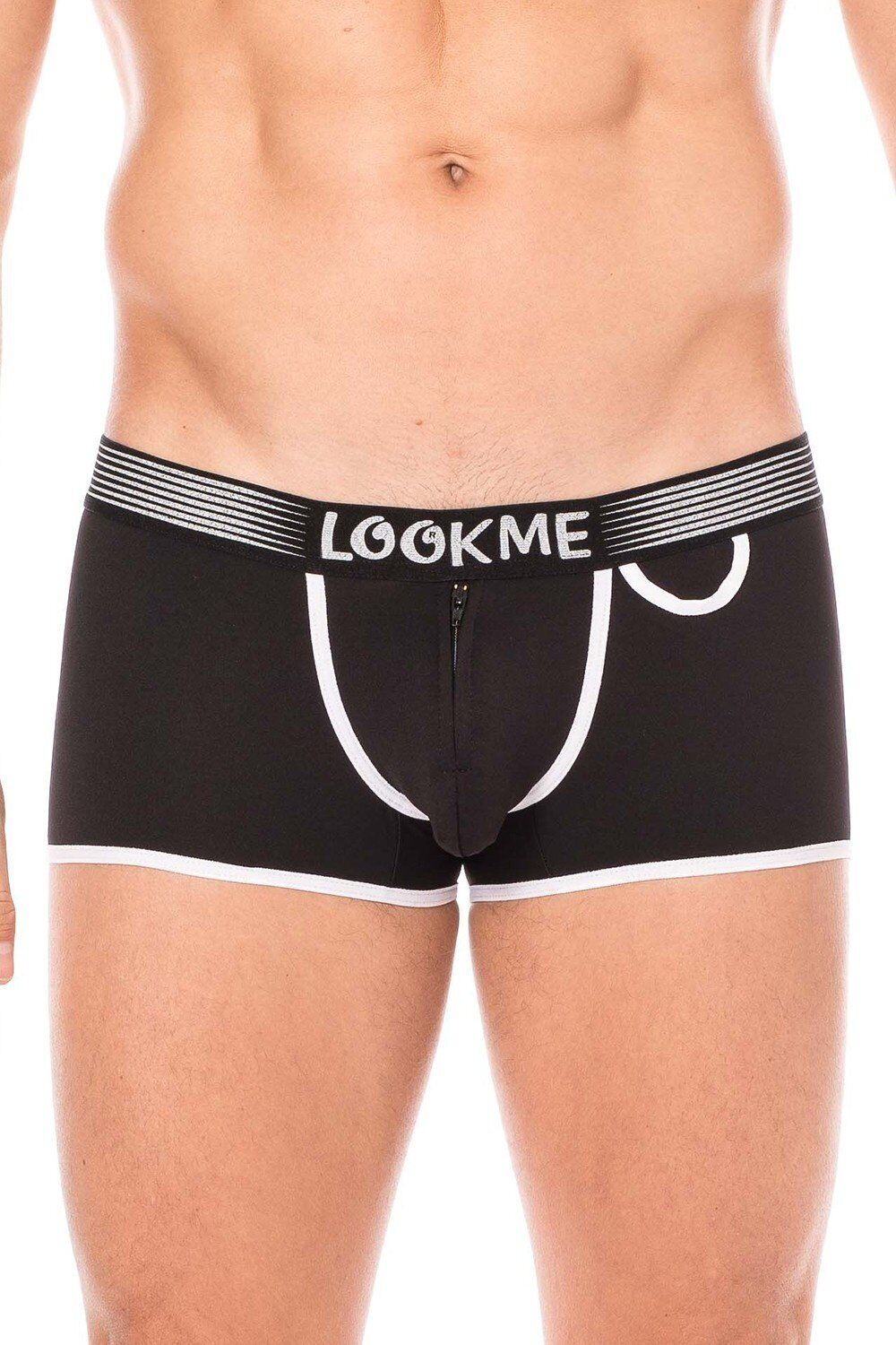Look Me Mini-Pants noir échancré avec zip