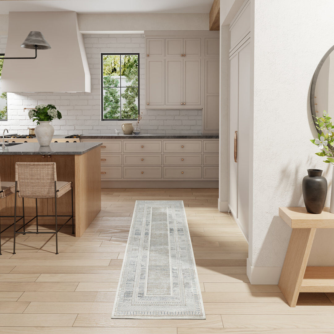 17 Stories Muranda Area Rug Ivory Multicolour Runner 69 x 229cm
