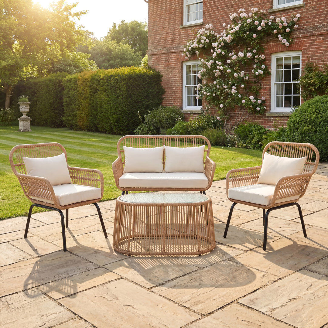 Lark Manor Carbini 4 Piece Patio Bistro Set Black 4