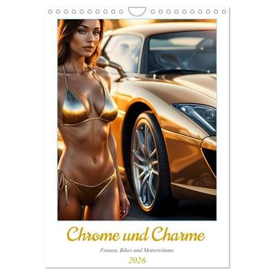 Chrome und Charme - Frauen, Bikes und Motorträume (Wandkalender 2026 DIN A4 hoch), CALVENDO Monatskalender