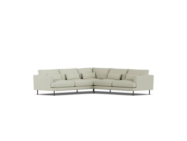 1898 Bredhult Sofa Luiza Beige 3981-Schwarzer Stahl, Ecksofa F