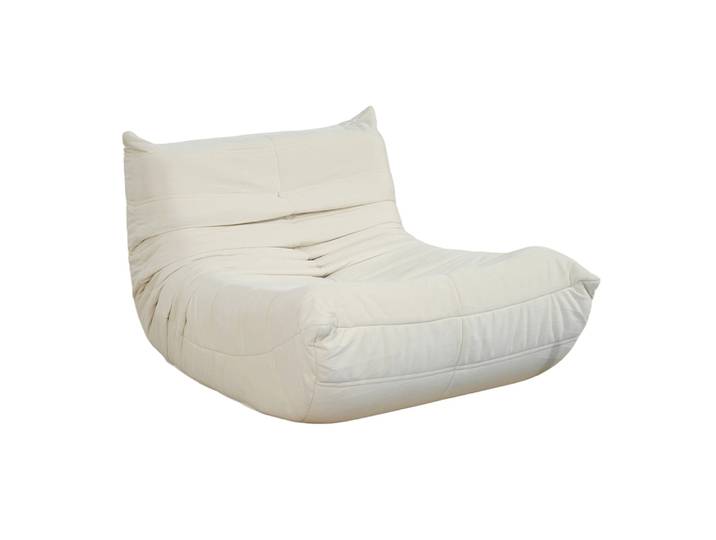 Fauteuil Compressé En Velours Beige Derry