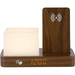 Karlsson, Wecker, Alarm clock Retro w. night light LED dark wood veneer