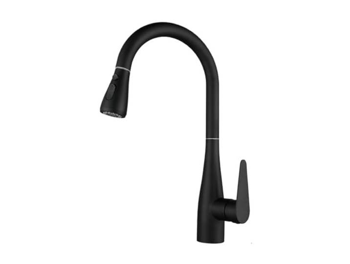 Wasserhahn Küche Küchenarmatur Aus Edelstahl Ausziehbares Gemüsewaschbecken mit heißem und kaltem Wasserhahn(Black,G1/2)