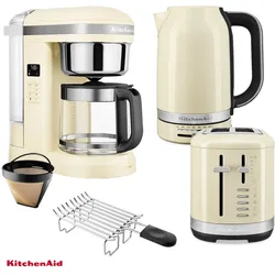 KitchenAid Frühstücks-Set mit Kaffeemaschine, Wasserkocher und Toaster Creme