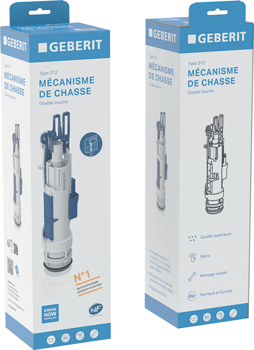 Mécanisme de chasse type 212 complet pour réservoirs à encastrer GEBERIT 246.328.00.1