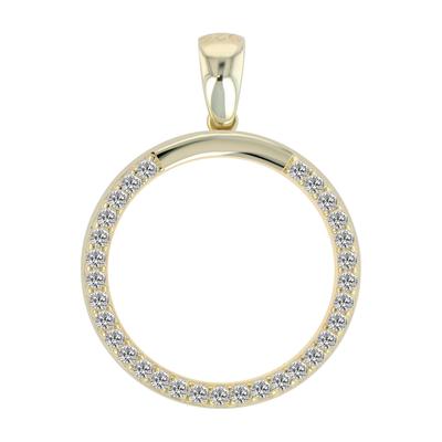 Kettenanhänger AKZENT "Lupita" aus 925 Sterlingsilber, rhodiniert, langlebig", gold (vergoldet), Schmuckanhänger, Damen, Silber 925 (Sterlingsilber), Kettenanhänger