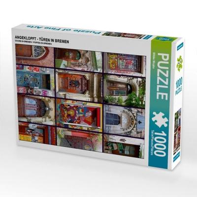 CALVENDO Puzzle ANGEKLOPFT - TÜREN IN BREMEN | 1000 Teile Lege-Größe 64x48cm Foto-Puzzle für glückliche Stunden