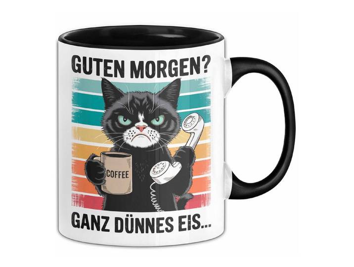 Trendation Tasse Sarkastische Katzen Tasse Geschenk Lustige Geschenkidee Spruch Guten