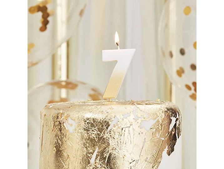 Ginger Ray Gouden Ombre 7 Nummer Verjaardagskaars Mix it Up