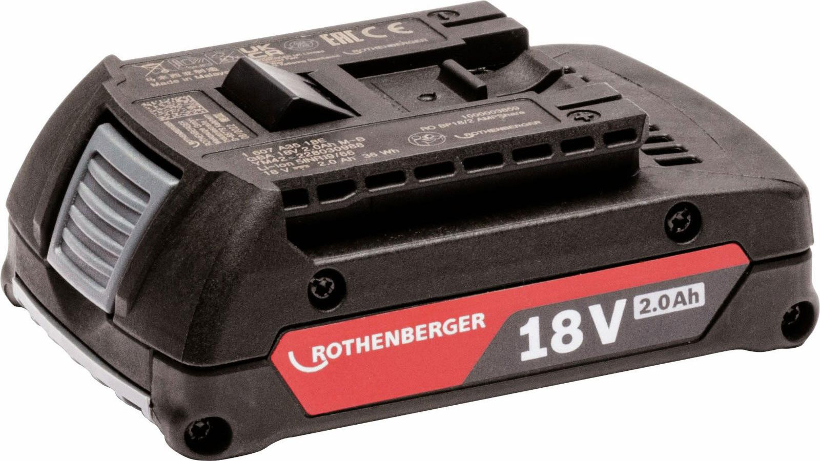 Rothenberger Accu AMP 18 V, 2,0 Ah, Li-Power accu