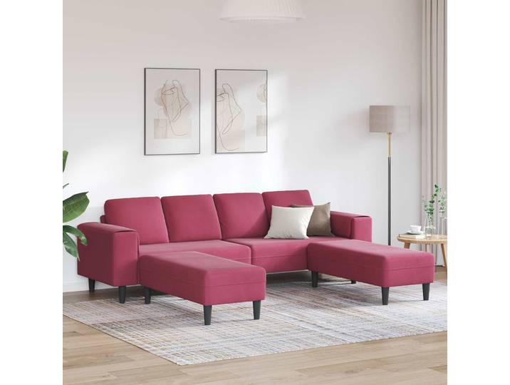 vidaXL Wohnzimmer Couch 3 stk. Weinrot