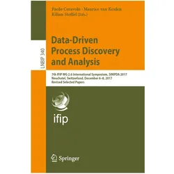 Data-Driven Process Discovery and Analysis, Fachbücher von Paolo Ceravolo, Maurice van Keulen, Kilian Stoffel
