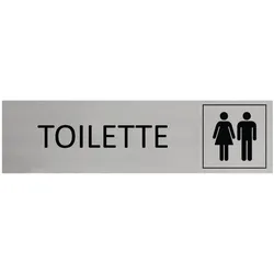 CombiCraft Aluminium Türschild Toilette 165x45mm mit 3M-Tape zur Befestigung, einfache Kennzeichnung von Räumen und Bereichen