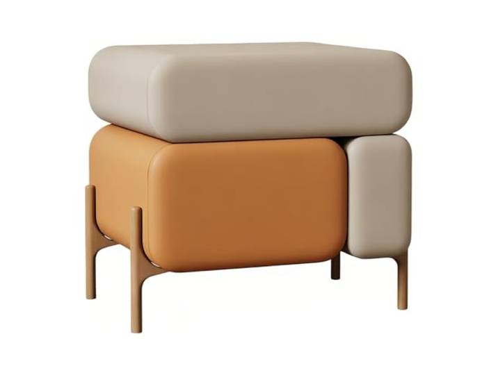 Vielseitig Nachttisch mit 3 Schubladen und weichen, schlanken Beinen Aufbewahrung im Schlafzimmer(Orange,Klein)