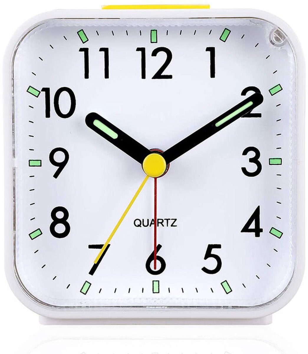 Vitdipy Digitale Wekker met Snooze en Verlichting - Wit - Vierkant
