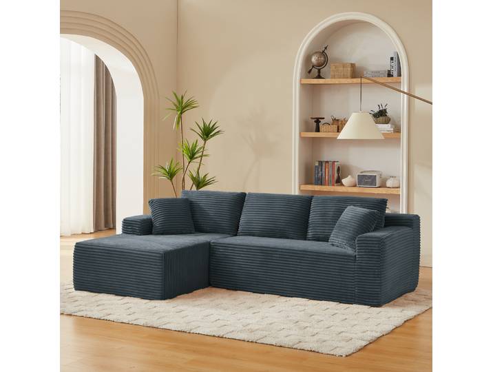 Canapé D'Angle Modulaire En L\, 4 Configurations\, Gris Foncé Havrya