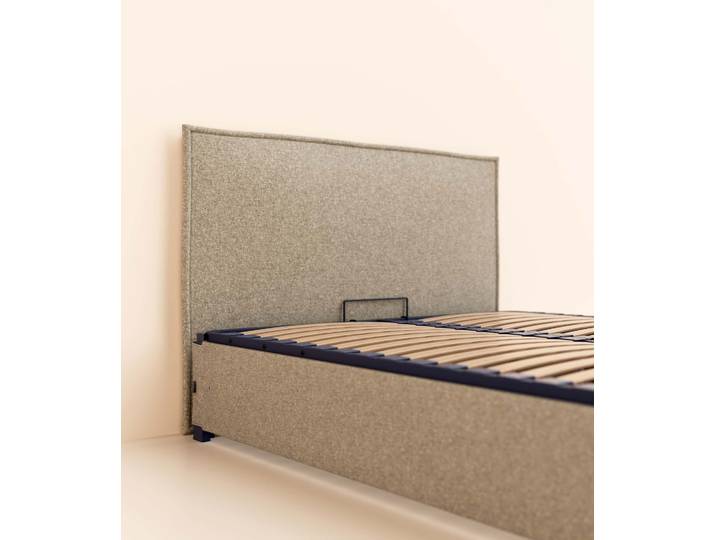 Lit coffre 140x200 cm - Gris - Tediber