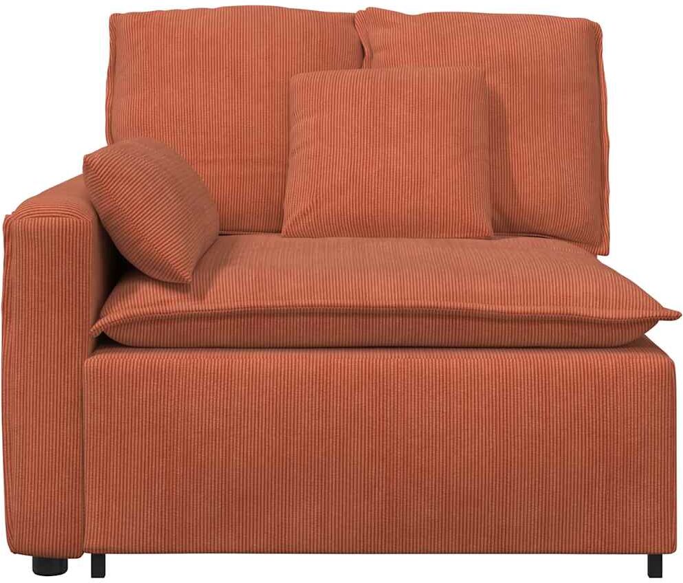 vidaXL Module accoudoir canapé modulaire avec coussins rouge orangé