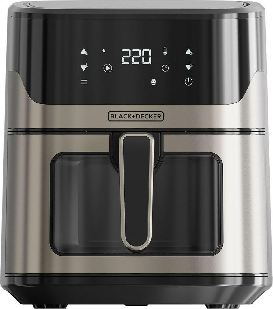 Black & Decker BXAF6500E heteluchtfriteuse, 6,5 liter, roestvrij staal/zwart