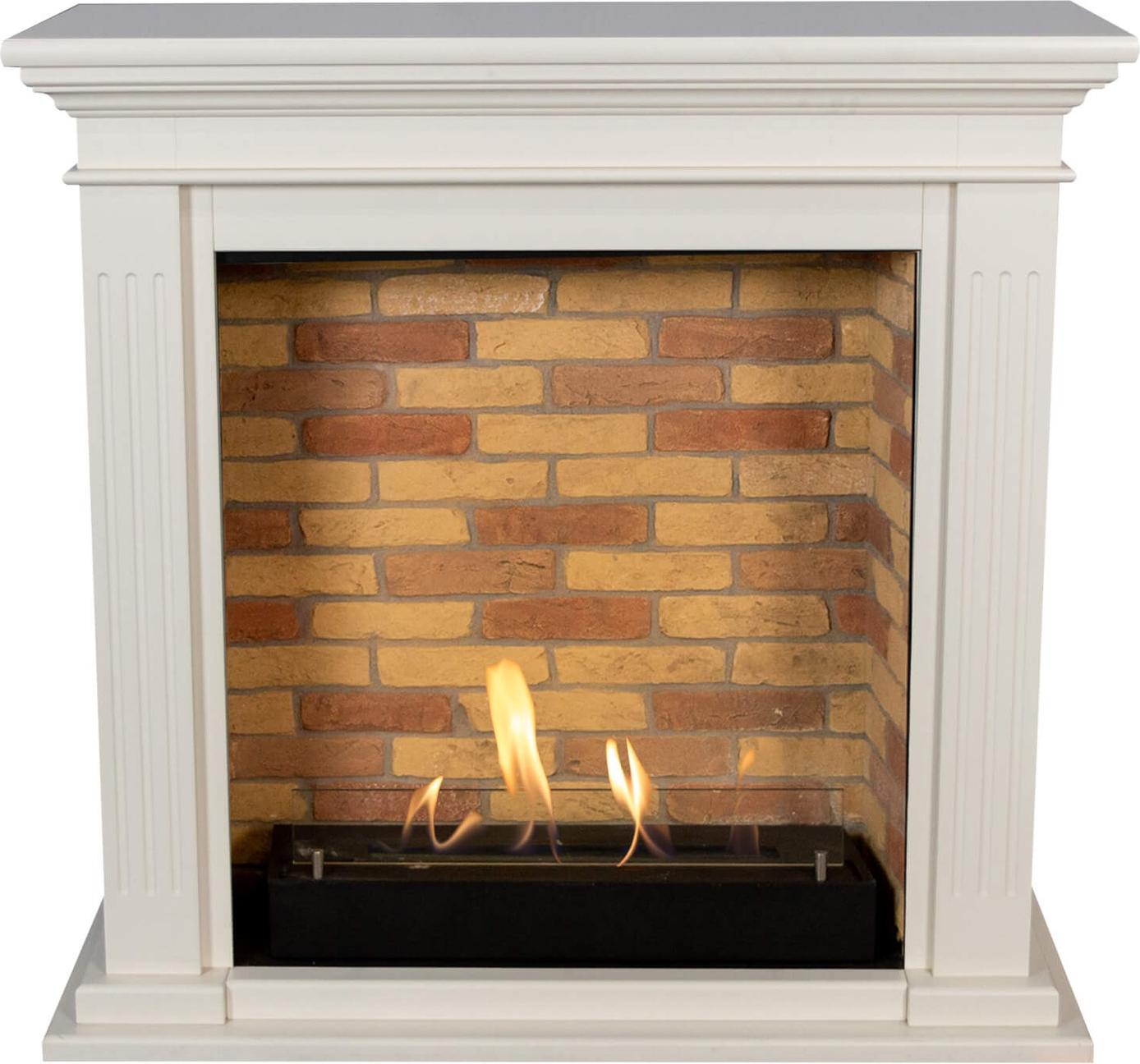 Xaralyn Bioethanol-Kamin - Cadiz BST-MDW - Weißer MDF-Kaminumbau - 3 kW Heizleistung