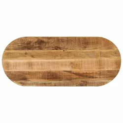 vidaXL Tischplatte 140x50x3,8 cm Oval Raues Massives Mangoholz