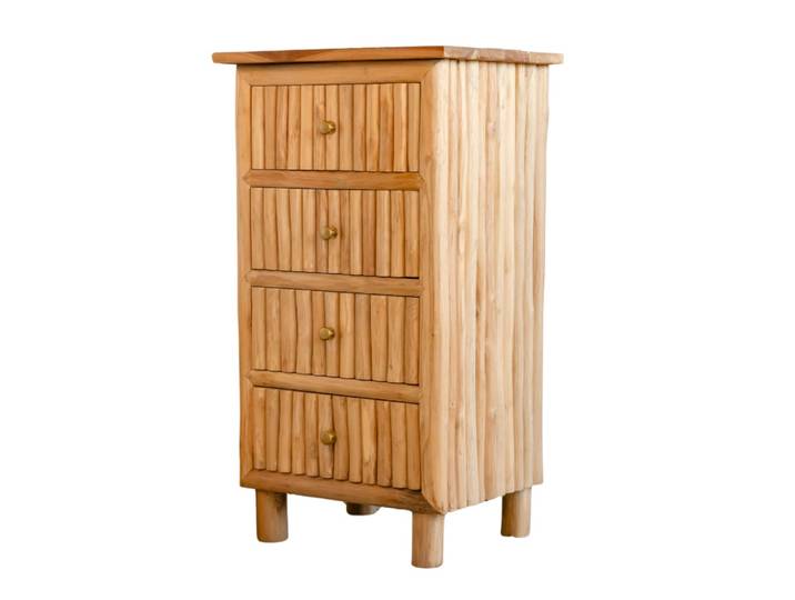 Chiffonnier 4 tiroirs en branches de teck