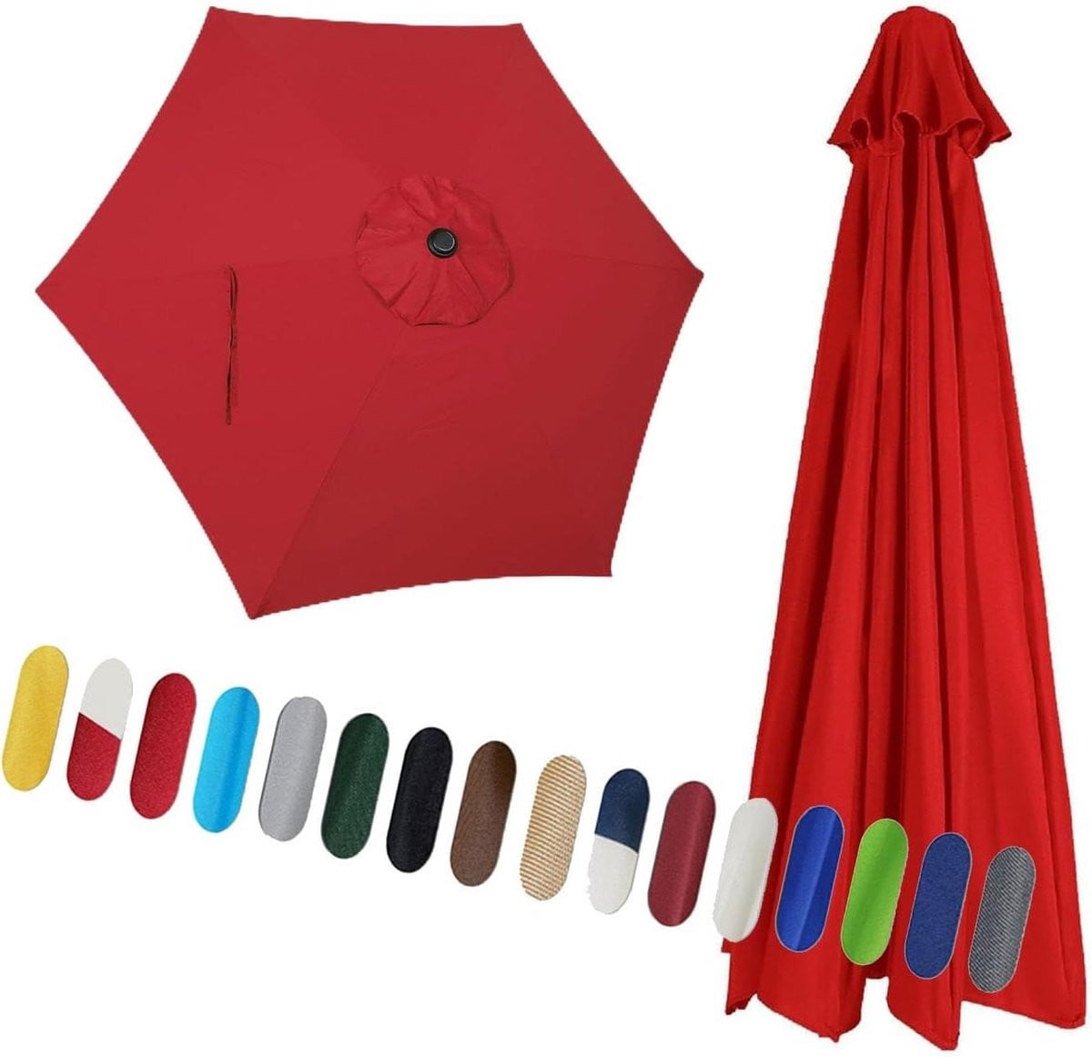 Big Red Vervangende Parasol Luifel in Rood Polyester - 3,0 meter