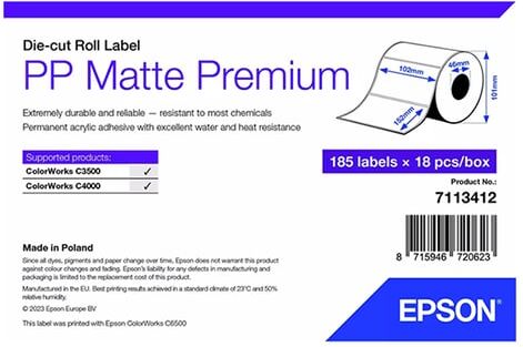 Epson 7113412 PP etiquetas mate 102 x 152 mm