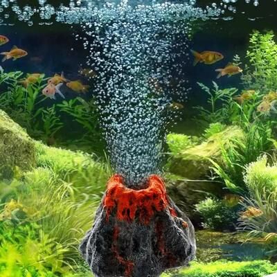 Uplift Treasures Aquarium Volcano Bubble Ornament Aquarium Volcano Bubble Ornament