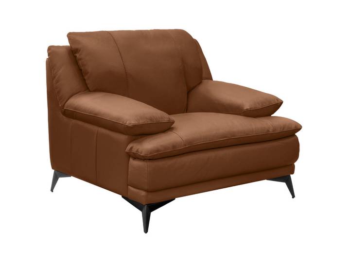Novel Sessel, Cognac, Metall, Echtleder, Rindleder, 115x92x98 cm, Wohnzimmer, Sessel, Sonstige Sessel