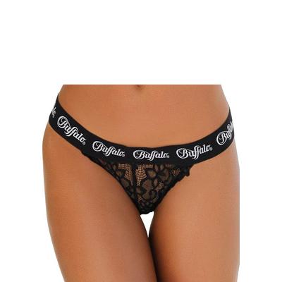 Rioslip BUFFALO "als Dessous-Set kombinierbar", Damen, Gr. 32/34, schwarz, Obermaterial: 90% Polyamid, 10% Elasthan, Unterhosen Tanga Brasil-Slip, aus Spitze mit modischem Bund, sexy Dessous, sexy Unterwäsche