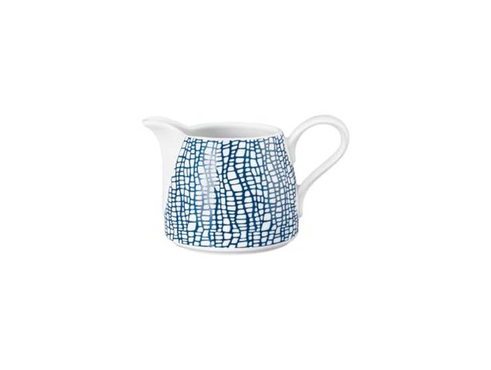 Seltmann Weiden Life Fashion Classic Blue Milchkännchen, 260 ml, Milchgießer mit Henkel, Modernes Strukturdesign, Mix & Match Geschirr, Porzellan, Blau/Weiß